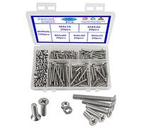 Rshuhx 200PCS M4 Tornillo y Tuerca Acero Inoxidable 304 Tornillo Avellanado Cruzar Tornillo Mecanico de Cabeza Plana Utilizado en Maquinaria y Autopartes Cabeceros de Cuna para Bebé Sillas Muebles