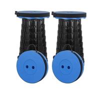 Rshuhx 2pcs Taburete Plegable portátil Plegable para Adultos,Taburete Ligero retráctil Adecuado para Caminatas al Aire Libre Taburete de Camping de Pesca Carga máxima 460lbs/210 kg (Azul)