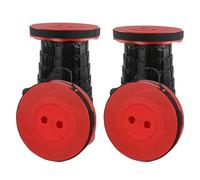 Rshuhx 2pcs Taburete Plegable portátil Plegable para Adultos,Taburete Ligero retráctil Adecuado para Caminatas al Aire Libre Taburete de Camping de Pesca Carga máxima 460lbs/210 kg (Rojizo)