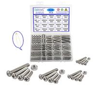Rshuhx 320PCS M3 M4 M5 M6 Juego de Tornillos y Tuercas Acero Inoxidable 304 Cruzar Tornillo Mecanico de Cabeza Redonda Tornillo Mecanico Precisa Allen Métricas de Cabeza Tapa de Rosca