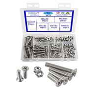 Rshuhx 80PCS M6 Tornillo y Tuerca Acero Inoxidable 304 Tornillo Avellanado Cruzar Tornillo Mecanico de Cabeza Plana Utilizado en Maquinaria y Autopartes Cabeceros de Cuna para Bebé Sillas Muebles