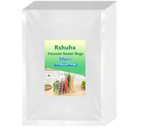 Rshuhx Bolsas de Vacío para Alimentos 17 x 25cm 50 Bolsas Envasar al Vacio 200µm Sacos Vacuo Sin BPA para Apto Foodsaver Envasadoras al Vacío para la Conservación de Alimentos y la Cocción