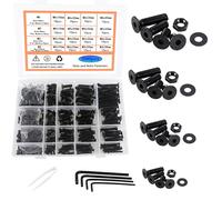 Rshuhx Kit de Surtido de Sujetadores M3 M4 M5 M6 - Tornillos de Cabeza Hexagonal y Plana, Tuercas, Arandelas Con 4 Llaves Allen - 500 Piezas