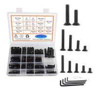 Rshuhx Kit de Surtido de Sujetadores M5 M6 M8 - Tornillos de Cabeza Hexagonal y Plana, Tuercas, Arandelas Con 3 Llaves Allen - 310 Piezas