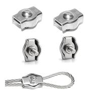 Rshuhx M10 Cable Acero Abrazaderas de Cable Wire Rope Clips Abrazadera de Cuerda de Alambre Acero Inoxidable 304 Adecuado para Tendederos, Toldos y Jardines 4pcs