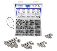 Rshuhx M3 M4 M5 M6 Tuercas y pernos esquina exterior tornillo hexagonal de acero inoxidable 304 surtido de pernos hexagonales kit con caja de almacenamiento para bricolaje industrial mecánico