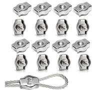 Rshuhx M4 Cable Acero Abrazaderas de Cable Wire Rope Clips Abrazadera de Cuerda de Alambre Acero Inoxidable 304 Adecuado para Tendederos, Toldos y Jardines 16pcs