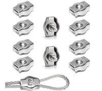 Rshuhx M5 Cable Acero Abrazaderas de Cable Wire Rope Clips Abrazadera de Cuerda de Alambre Acero Inoxidable 304 Adecuado para Tendederos, Toldos y Jardines 10pcs