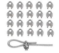 Rshuhx M5 Presillas Cable Acero Abrazaderas de Cable Wire Rope Clips Abrazadera de Cuerda de Alambre Acero Inoxidable 304 Perno En U para Tensar el Cables Cuerda Ropa 20pcs