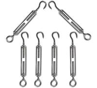 Rshuhx M5 Tensor Gancho Tensor de Alambre Tensor de Acero Inoxidable 304 Tensor Cuerda Tendedero Hook & Ojo Tensor Ajustable Tensores para Cables Toldos 6PCS