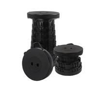 Rshuhx Taburete Plegable Portátil Plegable para Adultos,Taburete Ligero Retráctil Adecuado para Caminatas al Aire Libre Taburete de Camping de Pesca Carga Máxima 460lbs/210kg(Negro)