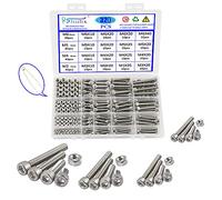 Rshuhx Tuercas y pernos hexagonales M3 M4 M5 M6, tornillos hexagonales de acero inoxidable 304, kit surtido de 320 piezas con caja de almacenamiento para reparación de bicicletas y motocicletas