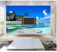rskjdghshd 3D Personalizado Con Cielo Azul,Océano,Mar Y Playa,Papel Tapiz Fotográfico Para Dormitorio,Sala De Estar,Tv,Sofá,Fondo,Decoración Del Hogar-430Cmx300Cm