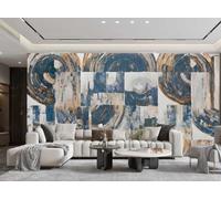 rskjdghshd Carta da parati, arte moderna, pittura 3D con lettere dipinte a mano ad acquerello, sfondo per divano TV, parete per soggiorno, sala da pranzo, camera da letto, studio, 400x280 cm