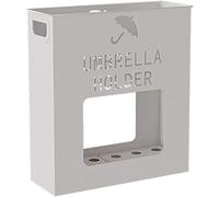 Rsmmpqa Soporte para paraguas de metal comercial, soporte de metal de gran capacidad para banco de hotel, club VIP, capacidad para 12-22 paraguas, oro blanco y negro (36 x 13 x 41 cm, blanco)
