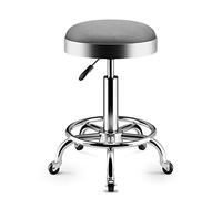 Rsmmpqa Taburete rodante ajustable en altura con ruedas, taburete hidráulico redondo y resistente, silla giratoria para masajes, spa, cocina, bar, oficina, F, 56 cm (Q 56 cm)