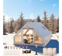 RSPPPJQ Tienda de campaña Inflable con Apertura de Chimenea y tragaluz,con Bomba de Aire,Tienda de campaña Inflable de construcción rápida de Tela Oxford Impermeable for 4 Estaciones
