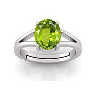 RSPR - Anillo ajustable de 4.25 ratti de 3.60 quilates con piedras preciosas peridoto, verde natural, para hombres y mujeres, Metal, Peridoto