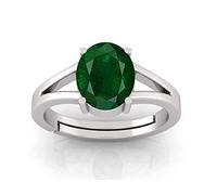 RSPR Anillo de piedra preciosa Panna de esmeralda certificada de 7,25 ratti de 6,62 quilates para hombres y hombres, Metal, Esmeralda