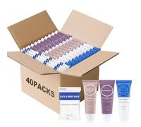 RSQAZQ Set de artículos de aseo de viaje, envasados individualmente, mini loción corporal de 30 ml, champú y acondicionador, gel de ducha de 25 ml, jabón en barra, kit de artículos de aseo