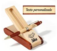 RSQGT Set de Bolígrafos de Madera Personalizados con Nombre