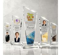 RSQGT Trofeo Personalizado de Cristal K9 con Foto y Texto, Reconocimiento para Empresas, Deportes, Educación, Jubilación y Regalos de Agradecimiento (Trofeo de Cristal K9)
