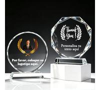 RSQGT Trofeo Personalizado de Cristal K9 con Foto y Texto, Reconocimiento para Empresas, Deportes, Educación, Jubilación y Regalos de Agradecimiento (Trofeo de Cristal Personalizado)