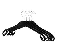 RSR Hangers Perchas NA 47 cm, plástico, 60 unidades, gancho giratorio 360°, ahorra espacio, perchas para camisas, perchas para blusas, abrigos, color negro, material 100% reciclado, fabricado en