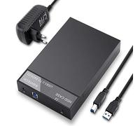 RSRSHTECH USB 3.0 Caja de Disco Duro Externo HDD Caddy Caja de Disco Portátil HDD SSD Lector para 3.5 Pulgadas SATA I/II/III Soporte UASP & 16TB Unidades (Negro)