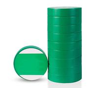 RSRSR 10 rollos de cinta aislante eléctrica de 20 m x 16 mm, resistente a altas temperaturas, impermeable, ideal for proyectos de cableado.(Green)