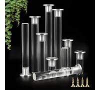 RSRSR Patas de sofá acrílicas Ajustables: Juego de 4 Patas for proyectos de Bricolaje, Altura Ajustable de 10 a 30 cm.(Clear,10cm/3.94inch)