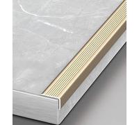 RSRSR Tiras de Borde de Escalera Antideslizantes de aleación de Aluminio: Protectores de escalones de Seguridad Impermeables for el hogar, la Oficina y más.(Gold,L 90cm)