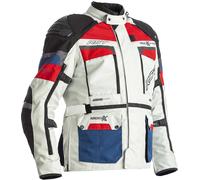 RST Adventure-X Airbag Chaqueta textil de motocicleta, blanco/azul/rojo, Talla M