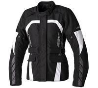 RST Alpha 5 chaqueta textil impermeable para damas, Negro/Blanco, Talla XS