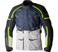 RST Maverick Evo Chaqueta textil de motocicleta, Azul oscuro/plata/neón, Talla L