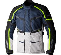 RST Maverick Evo, chaqueta textil impermeable 4XL male Gris Claro/Azul Oscuro/Negro/Amarillo Neón