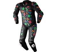 RST Pro Evo Airbag Doodle, traje de cuero 1ud. perforado L male Negro/Verde/Azul/Rojo/Naranja