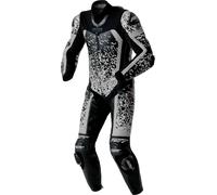 RST Pro Series D3O Airbag Traje de cuero de moto perforado de una sola pieza, negro-plata, tamaño 58 para Hombres