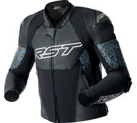 RST Pro Series Supersport-K D3O Chaqueta de cuero de motocicleta perforada, negro-gris, tamaño 56 para Hombres