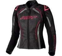 RST S-1, chaqueta de cuero mujer M male Negro/Gris/Fucsia Neón