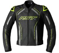 RST S1 Chaqueta de cuero de motocicleta, negro/amarillo, Talla 40