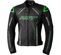 RST S1 Chaqueta de cuero de motocicleta, negro/verde, Talla 50