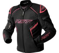 RST S1 D3O Chaqueta impermeable para motocicletas, negro/rosa, Talla M