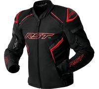 RST S1 D3O Chaqueta Textil de Motocicleta Impermeable, negro-rojo, tamaño 56 para Hombres