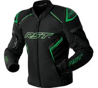 RST S1 D3O Chaqueta Textil de Motocicleta Impermeable, negro/verde neón, Talla 52