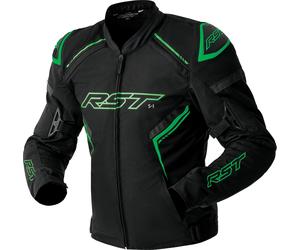 RST S1 D3O Chaqueta Textil de Motocicleta Impermeable, negro/verde neón, Talla 54