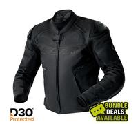 RST S1 D3O (D30) Chaqueta de moto de cuero para mujer - Negro/Negro
