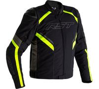 RST Sabre Airbag Chaqueta textil de motocicleta, negro-gris-amarillo, tamaño M para Hombres