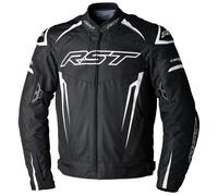 RST Tractech EVO 5 chaqueta textil impermeable para motocicletas, negro-blanco, tamaño S