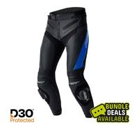 RST Tractech Evo D3O cuero regular pantalones de motocicleta negro/azul